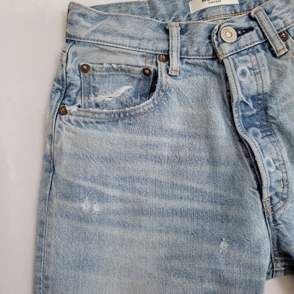 Moussy Vintage Teaneck Straight Leg Jeans Size 26 Ripped Knee - Picture 10 of 16
